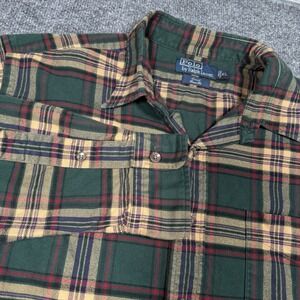 Polo Ralph Lauren Shirt Mens XL Green/Yellow Plaid Flannel Lowell Classic Fit